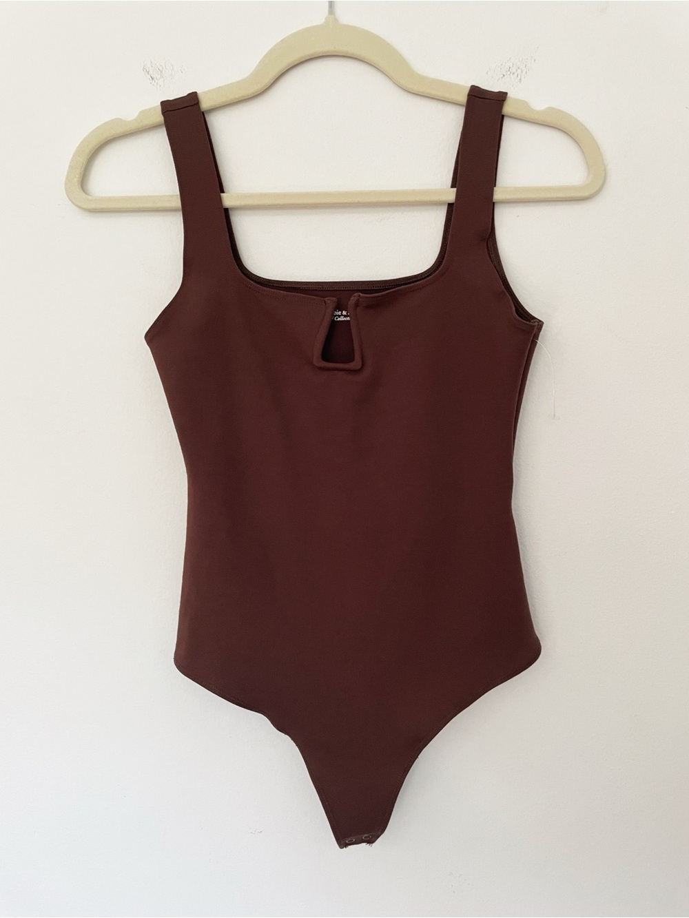 Abercrombie Brown Square Neck Bodysuit One Piece Going Out Minimalist Chocolate